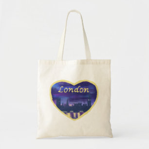 Bolsa Tote Love London River Thames England Purple Sunset Art