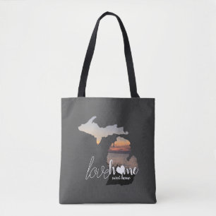 Bolsa Tote Love Michigan Home Sweet Home