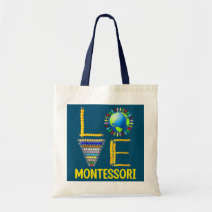 Bolsa Tote Love Montessori Professor Montessori Ensino de Vol