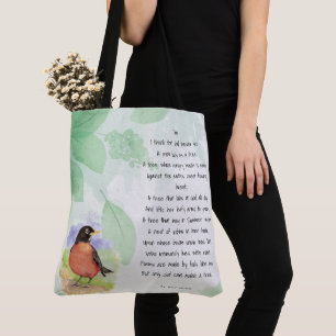 Bolsa Tote Love Nature Inspirational Poem Trees Kilmer