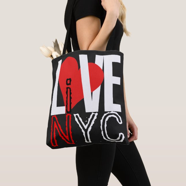 Bolsa Tote Love NYC Live In NYC Red Black White Bag (Close Up)