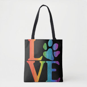 Bolsa Tote Love Paw Classic Rainbow