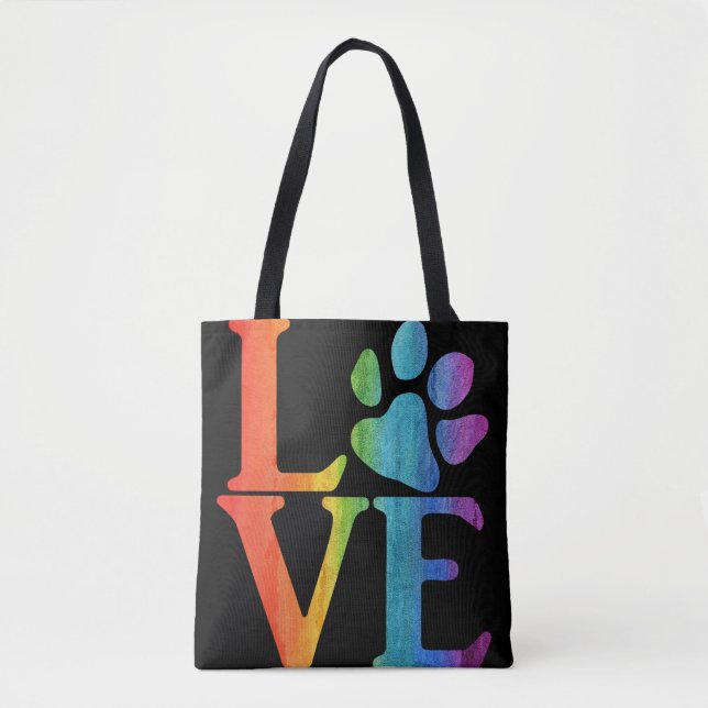 Bolsa Tote Love Paw Classic Rainbow (Frente)