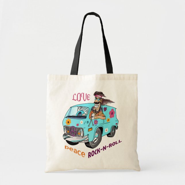 Bolsa Tote Love Peace Rock N Roll (Frente)