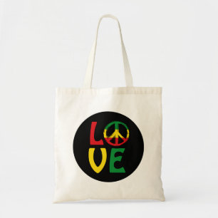Bolsa Tote LOVE Reggae com símbolo de paz