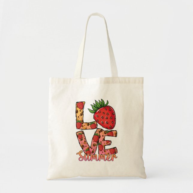 Bolsa Tote Love Summer Strawberry Tote Bag | Hello Summer Bag (Frente)