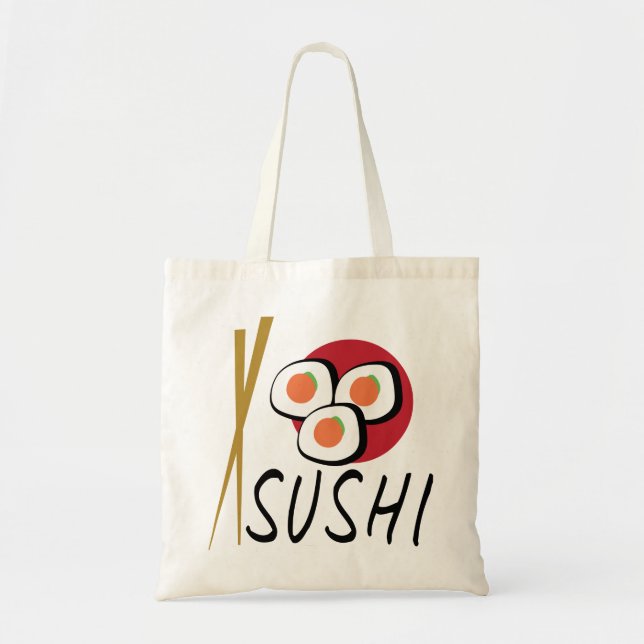 Bolsa Tote Love Sushi Organic Planet Bolsas de canvas Reutili (Frente)
