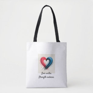 Bolsa Tote Love Unites e Fortalecimentos - Moderno Artístico