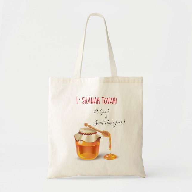 Bolsa Tote L'Shanah Tovah! Um Bom e Doce Ano Novo (Frente)