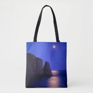 Bolsa Tote Lua ao Crepúsculo   Rocha Perce Costa Gaspe Quebec