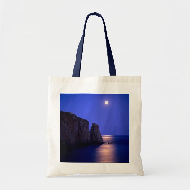 Bolsa Tote Lua ao Crepúsculo | Rocha Perce Costa Gaspe Quebec (Frente)