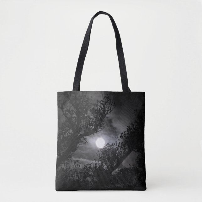 Bolsa Tote Lua cheia através dos ramos (Frente)