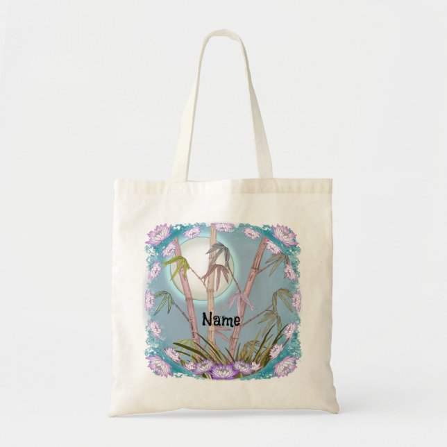 Bolsa Tote Lua de Lótus de Bambu  (Frente)