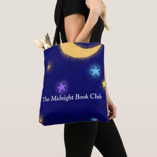 Bolsa Tote Lua e Estrelas Glowing Vintage Gravura Personaliza