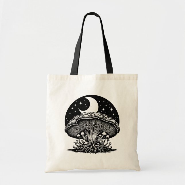 Bolsa Tote Lua e Stars Cogumelo (Frente)
