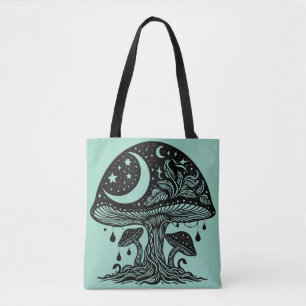 Bolsa Tote Lua e Stars Cogumelo