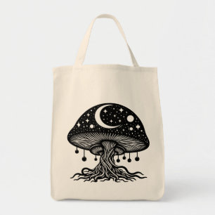 Bolsa Tote Lua e Stars Cogumelo