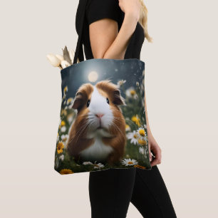 Bolsa Tote Lua E Visitas De Porco Castanho E Guiné Branca,