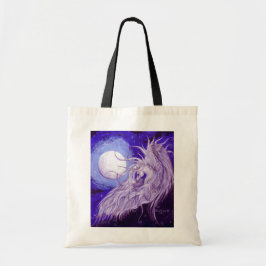 Bolsa Tote Lua lunar roxa azul de Pegasus Pegacorn do