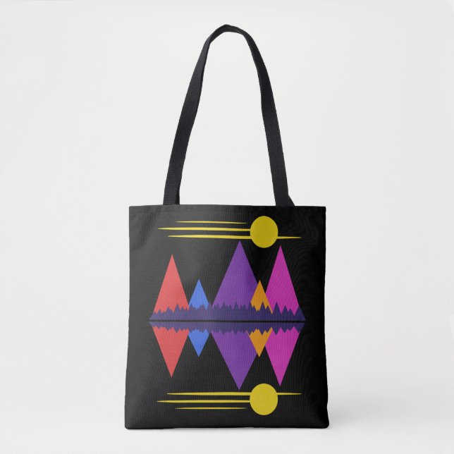 Bolsa Tote Lua Sobre As Montanhas #5 (Frente)