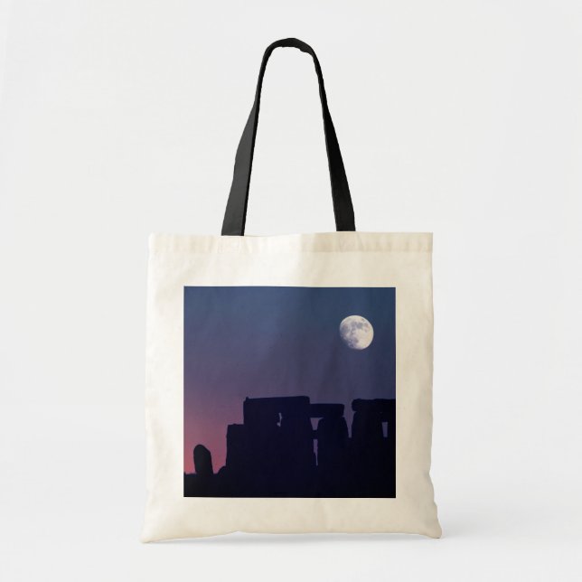Bolsa Tote Lua sobre Stonehenge | Wiltshire, Inglaterra (Frente)