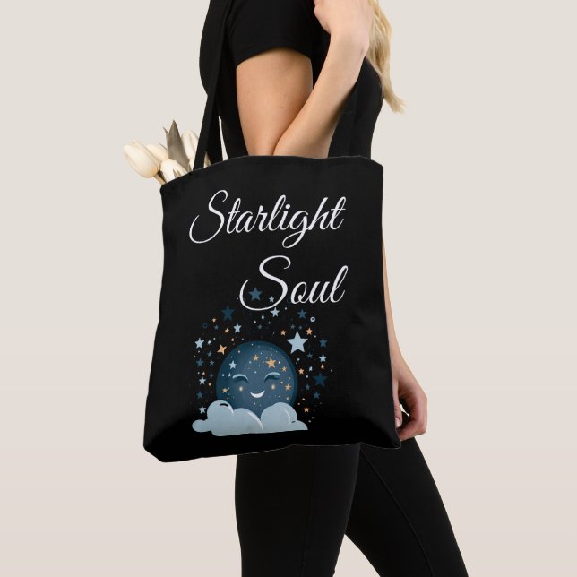 Bolsa Tote lua sorridente com mulheres noturnas sonhadoras e  (Close Up)