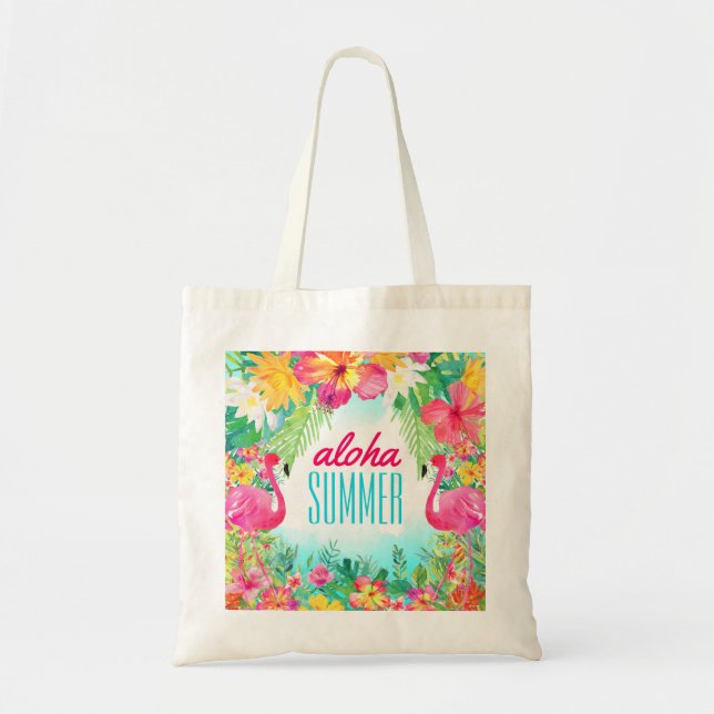 Bolsa Tote Luau Tropical Havaiana Aloha Summer Divertido (Frente)