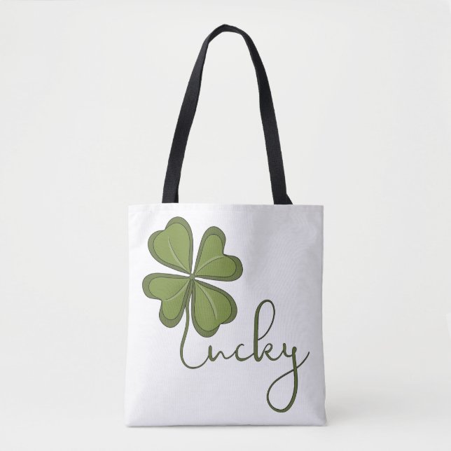 Bolsa Tote Lucky Four Folha Clover (Frente)