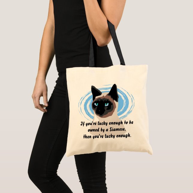 Bolsa Tote Lucky Siamese Owner Tote Bag (Frente (produto))