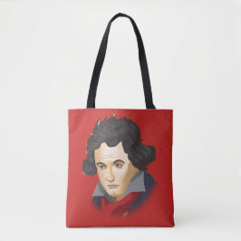 Bolsa Tote Ludwig van Beethoven im Cartoon Stil