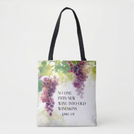 Bolsa Tote Luke 5:37 Novo Vinho na Bíblia Velho Wineskins Ver