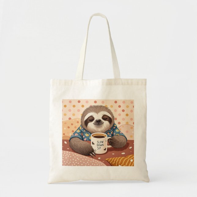 Bolsa Tote Luminosidade cartoon com olhos sonolentos exagerad (Frente)