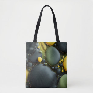 Bolsa Tote Luminous Fluid Dynamics: Yellow and Green Abstract