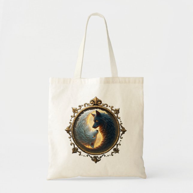 Bolsa Tote Lunar Balance – Where Shadows Embrace the Light.  (Frente)