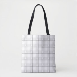 Bolsa Tote Lung Cancer Awareness Plaid Tote, White Ribbon