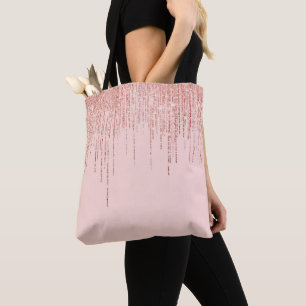Bolsa Tote Lúpulo Rosa Rosa Rosa Dourada Frente Brilhante Bri