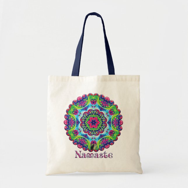 Bolsa Tote Luscious Namaste Caleidoscópio (Frente)