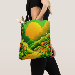 Bolsa Tote Lush Orange Garden Art