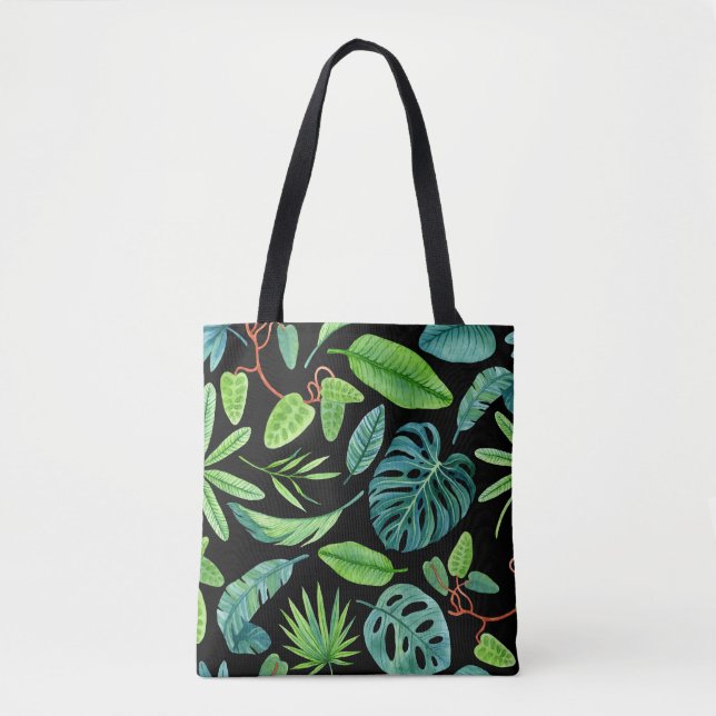 Bolsa Tote Lushness Tropical: Floresta Tropical Verde. (Frente)