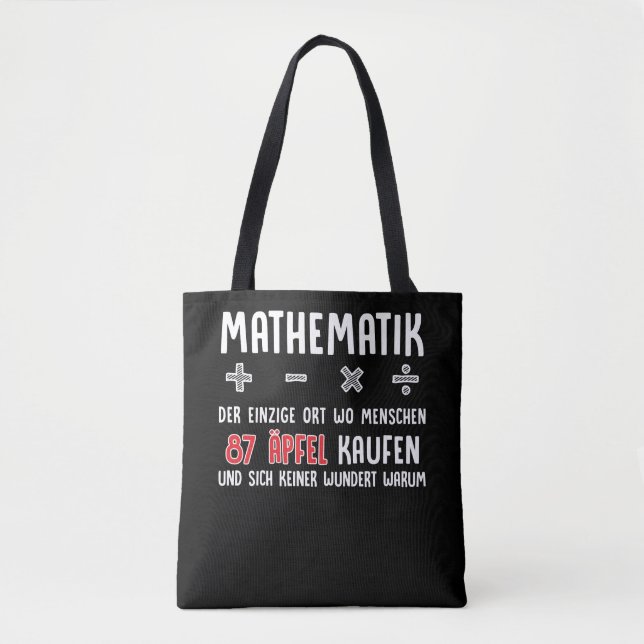 Bolsa Tote Lustiger Mathe Nerd Spruch Mathematik Schule (Frente)