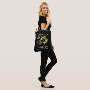 Bolsa Tote Lute Girassol Encontrar Uma Cura Espalhe Esperança