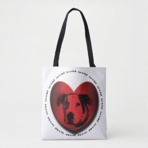Bolsa Tote Luv-A-Bull American Bulldog Pit Bull Heart