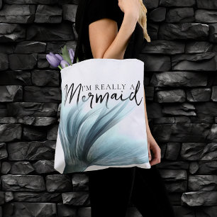 Bolsa Tote Luxe Mermaid Tail   Sou uma citação de Sereia