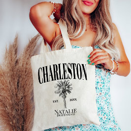 Bolsa Tote Luxe Palm Trees Charleston Bachelorette Costeira