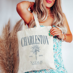 Bolsa Tote Luxe Palm Trees Charleston Bachelorette Costeira