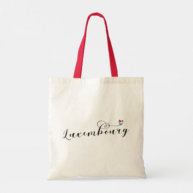 Bolsa Tote Luxembourg Flag Heart, Luxembourger Tote Bag (Verso)