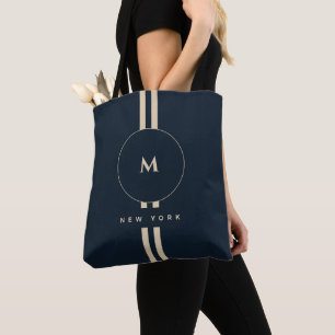 Bolsa Tote Luxo Monograma Dourado Inicial Resort Naval à Meia