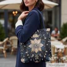 Luxo Navy Dourado Floral