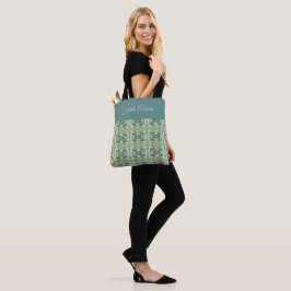 Bolsa Tote Luxuoso Padrão Geométrico Tribal Verde Salvia Sem 
