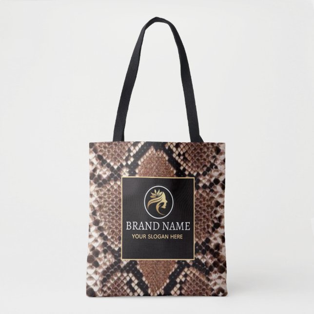 Bolsa Tote Luxury Beauty Branding Brown Python Snake Skin  (Frente)